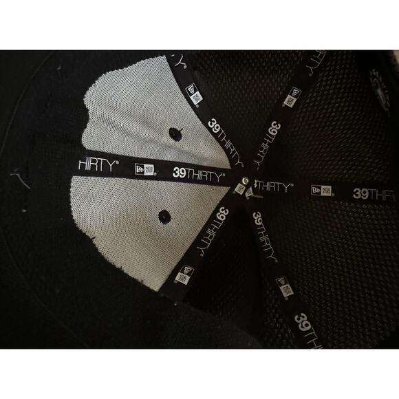 Los Angeles Dodgers Black New Era Fitted Cap Hat Large/xlarge Embroidered Grunge - Picture 6 of 9